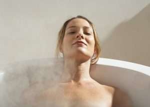 Portrait of woman in bath